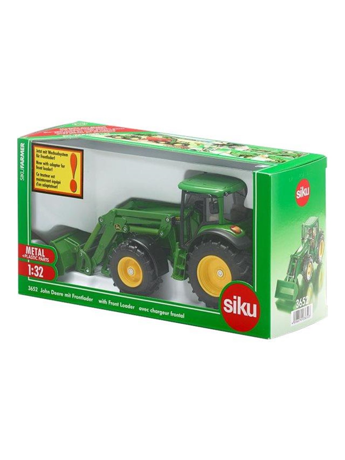 SIKU 1:32 John Deere med Frontlæsser, Legetøjsbil