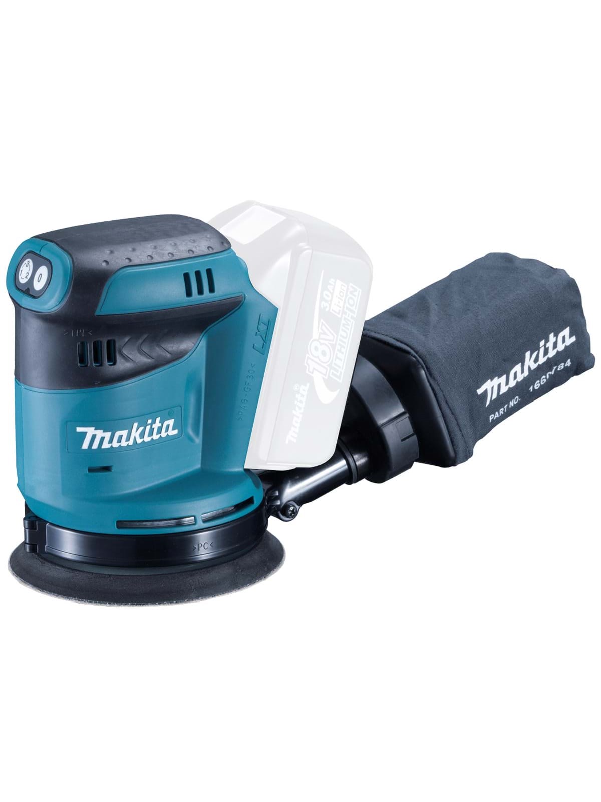 Makita 18v excentersliber 125mm li-ion solo - dbo180z (SOLO), Slibemaskine