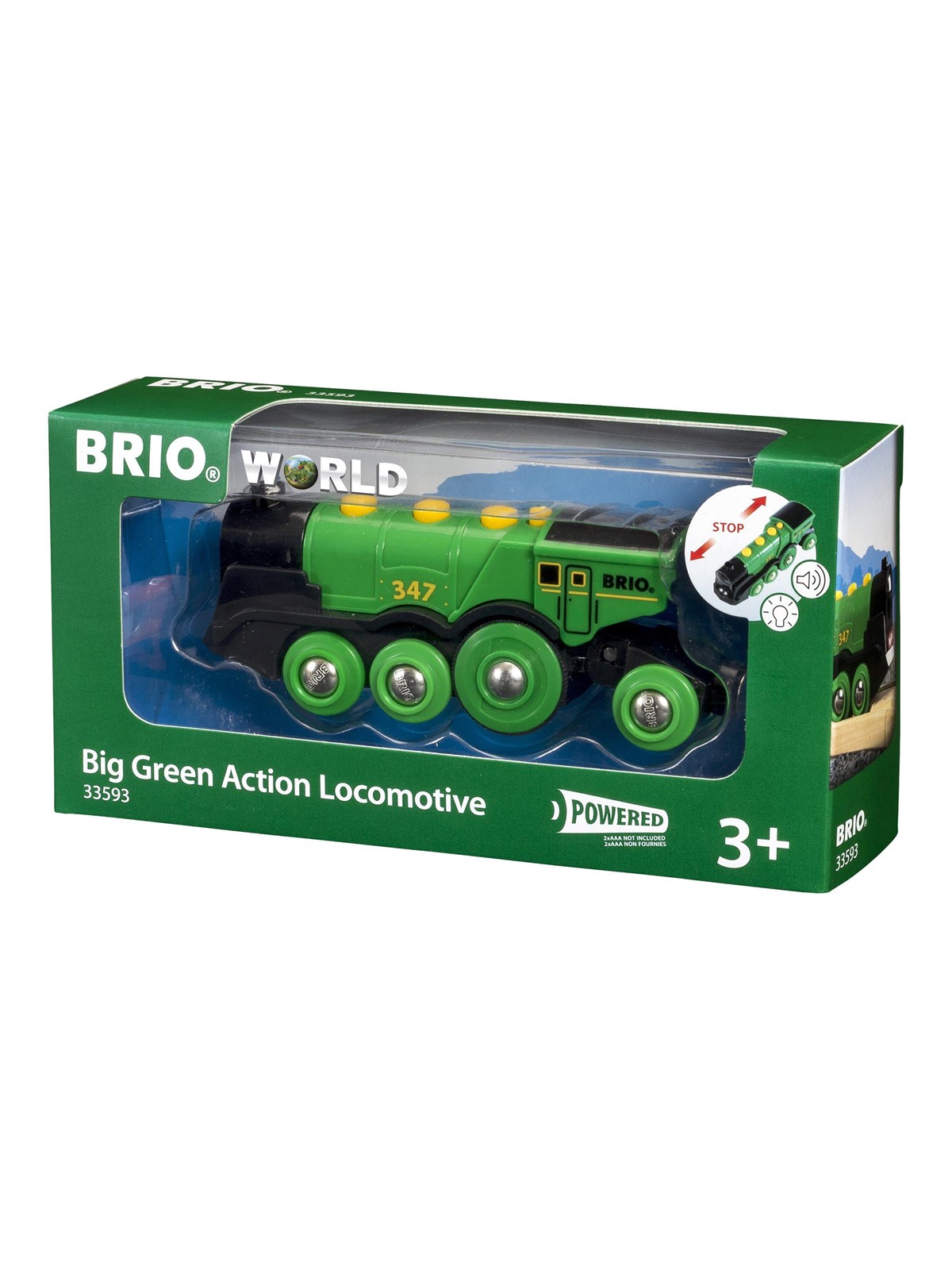 Brio 33593 Stort, grønt lokomotiv, B/O, Brio Tog