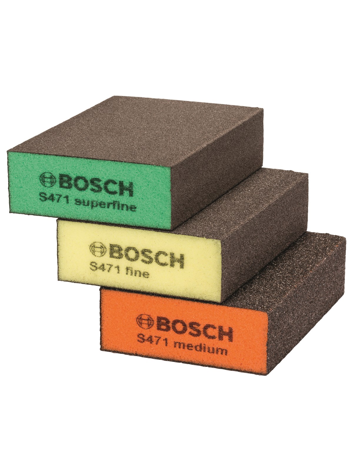 Bosch 3 stk. slibesvampe, flat+edge, Slibemaskine