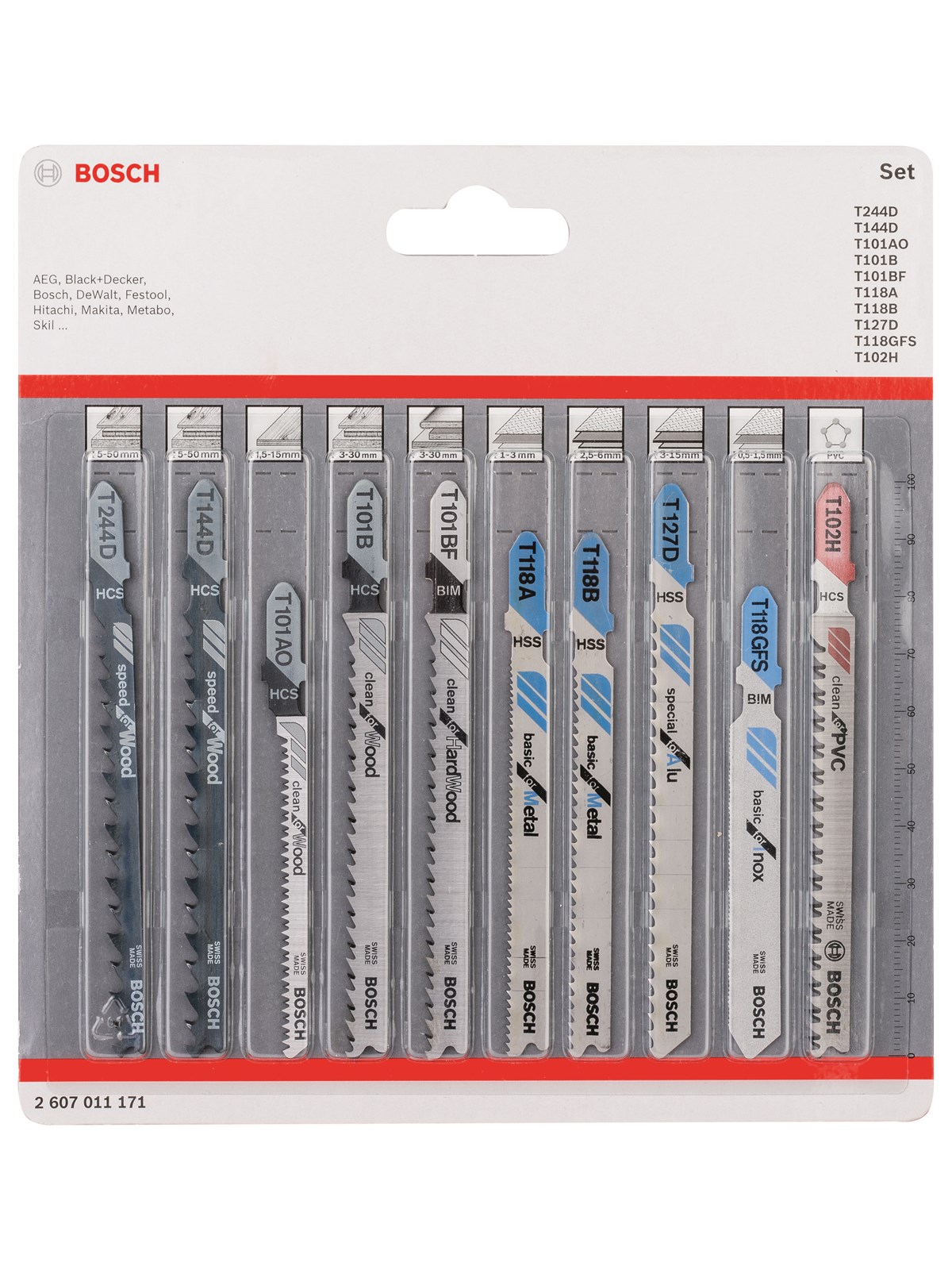 Bosch Stiksavsklingesæt med 10 dele All in One, Stiksav