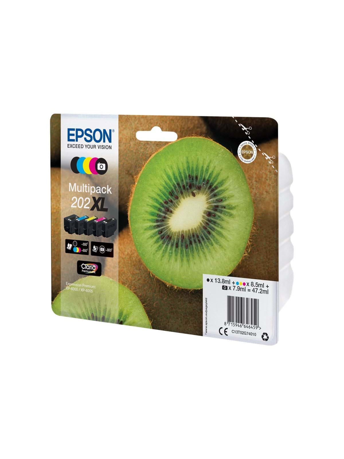 Epson Multipack 202XL - (Black Yellow Cyan Magenta Photo Black) Ink, Printerpatron Og Toner