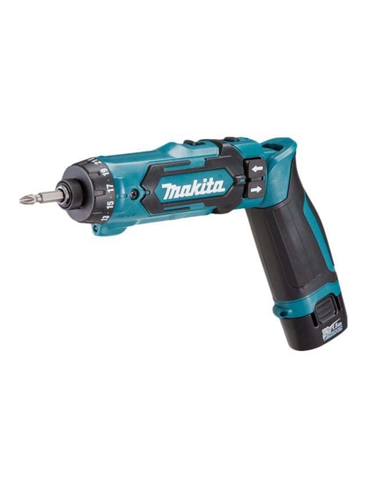 Makita 7,2v knækskruetrækker li-ion inkl 2x1,5ah, lader og kuffert - df012dse