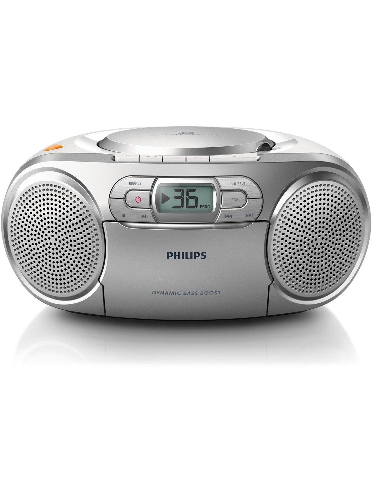 Philips AZ127 - boombox - CD Cassette - FM - Stereo - Sølv, Radio