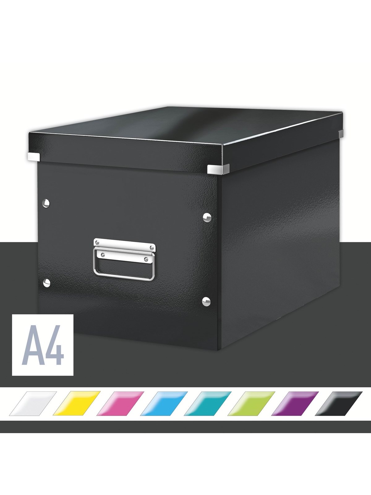 Leitz Opbevaringsboks Click & Store WOW Cube Large Sort, Opbevaringskasse