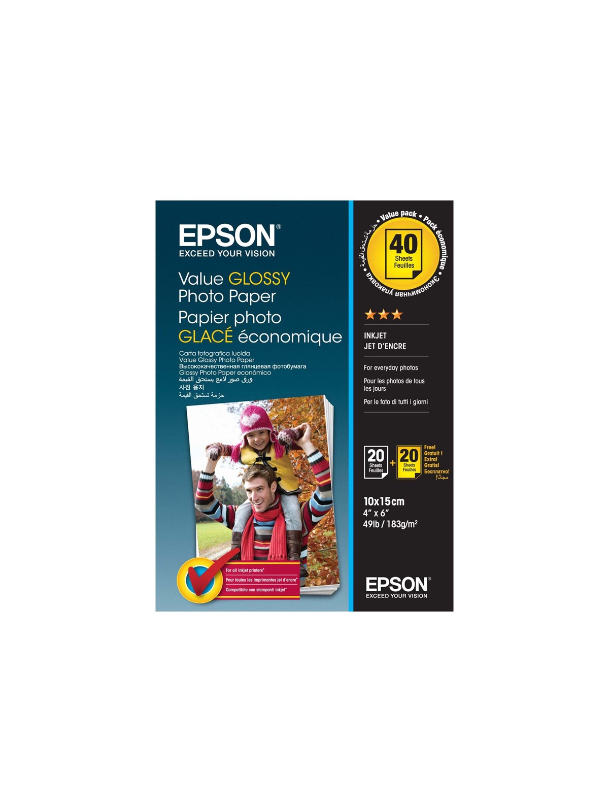 Epson Value Photo Paper Glossy - fotopapir - 20 ark, Fotopapir