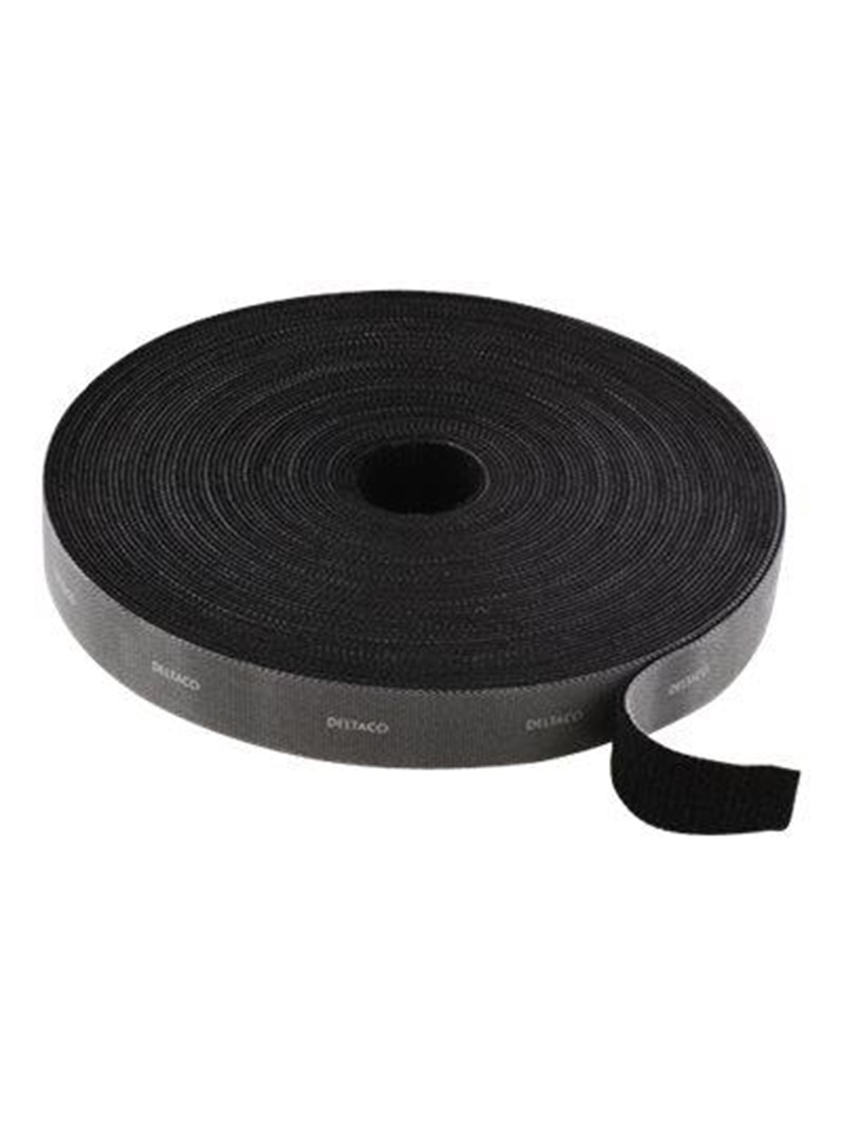 Deltaco Velcrobånd - 5m - Black, Kabel Organisering
