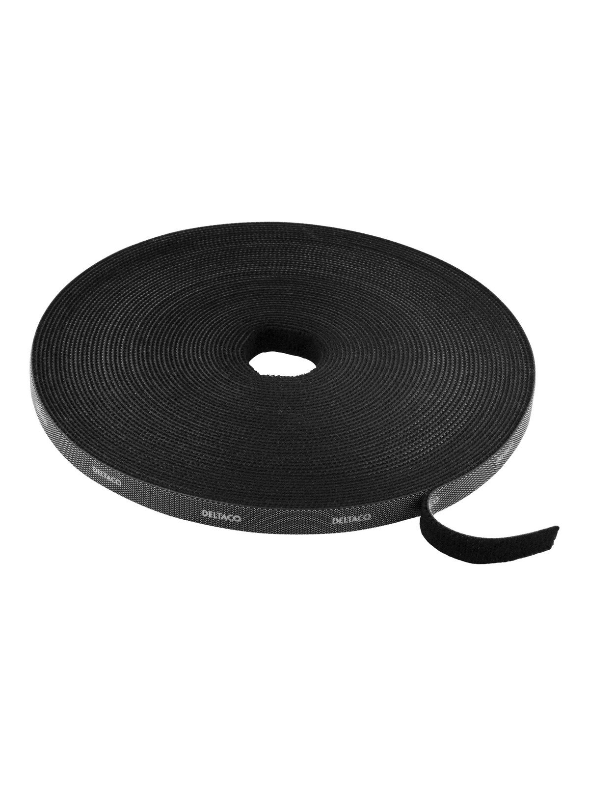 Deltaco kabelvelcro - 15m - sort, Kabel Organisering