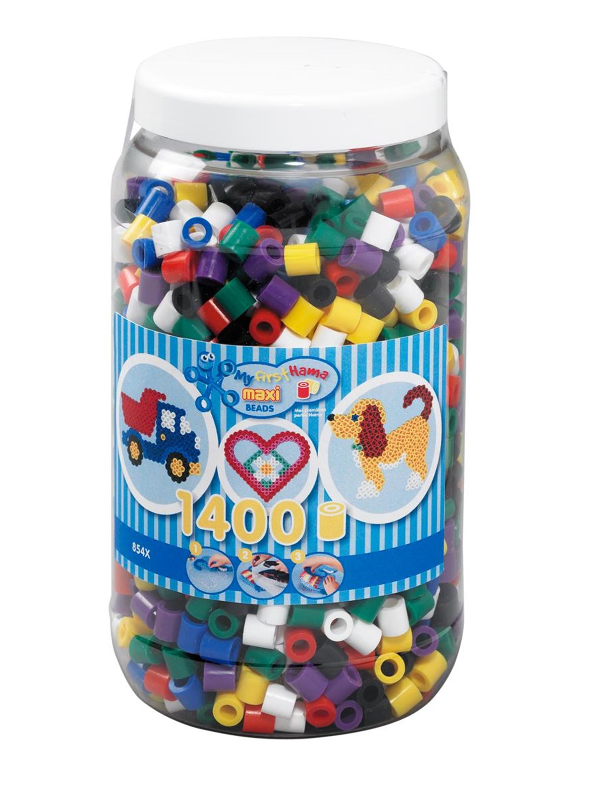 Hama Beads - Maxi - Beads in bucket - 1400 pcs, Kreativt Legetøj