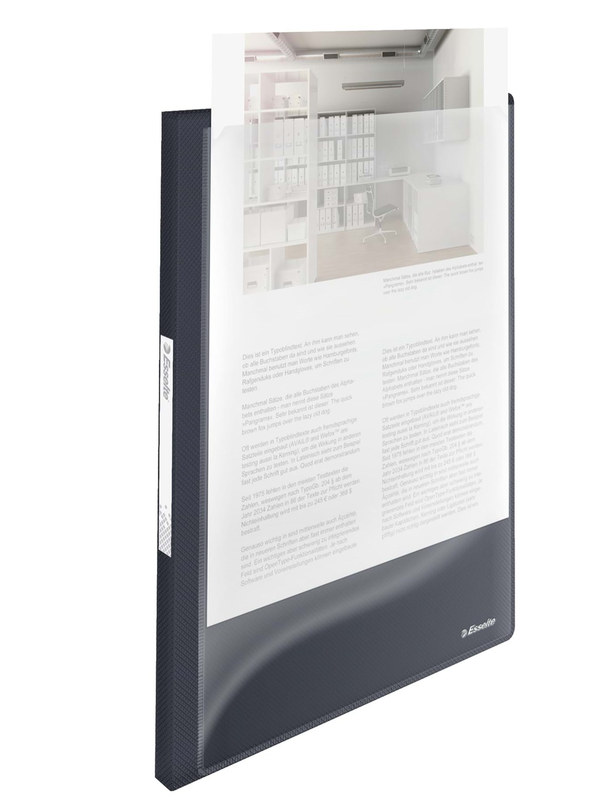 Esselte Panorama displaybog Vivida PP40 lom sort, Mappe