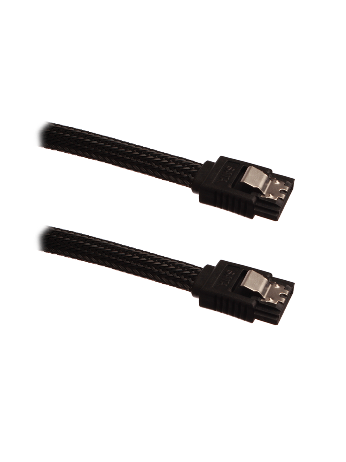 DUTZO Sleeved SATA kabel - Sort - 0.3 m, Sata Kabel
