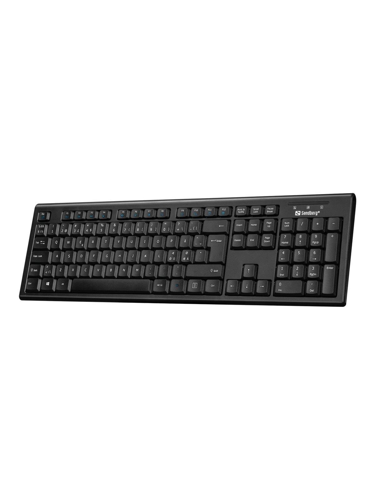 Sandberg USB Wired Office Keyboard - Tastatur - Nordisk - Sort, Tastatur