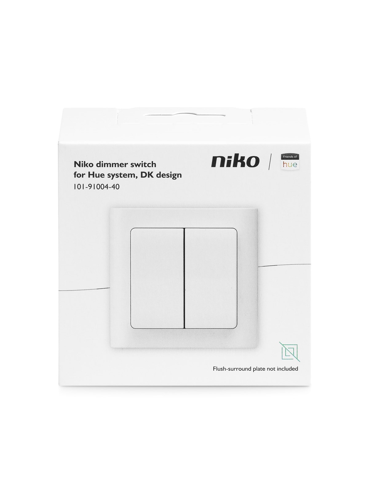 Niko Trådløs FUGA Lysdæmper/Kontakt til Philips Hue - Intense White, Smart Home