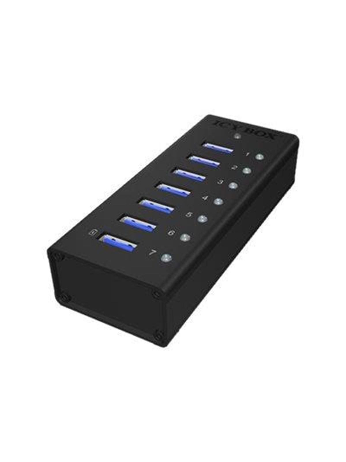 ICY BOX IB-AC618 USB hub - USB 3.2 - 7 ports - Sort, Usb Hub