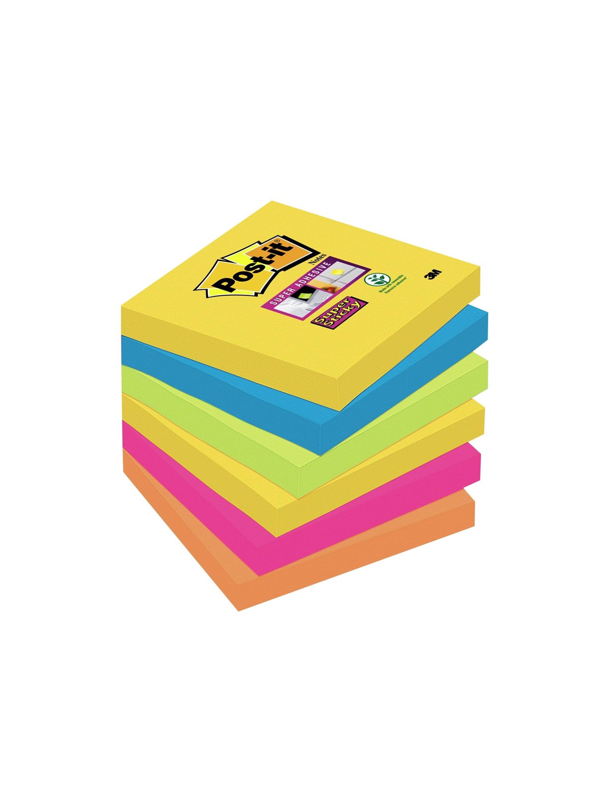 3M Post-it Super Sticky Rio de Janeiro 654-6SS-RIO-EU, Skrivebordstilbehør