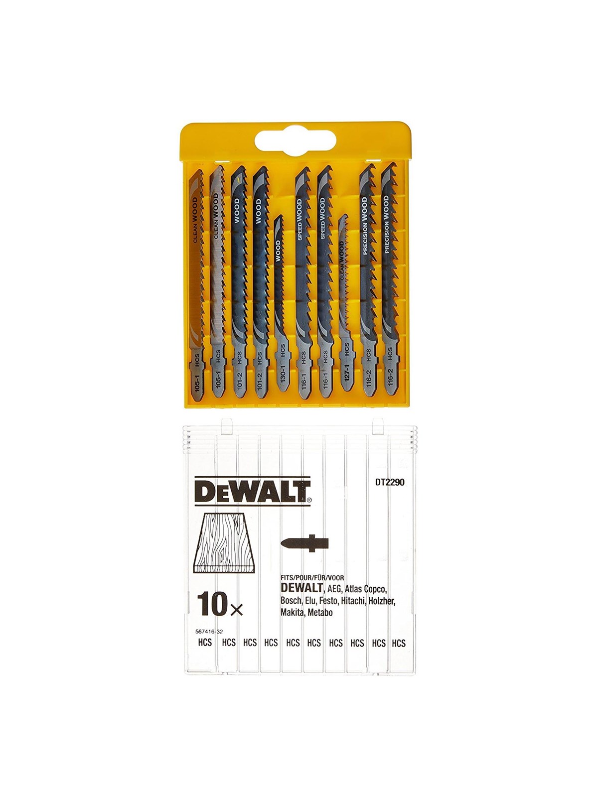 Dewalt Jigsaw Blade Set - XPC 10 Piece Set - Wood Cutting, Stiksav