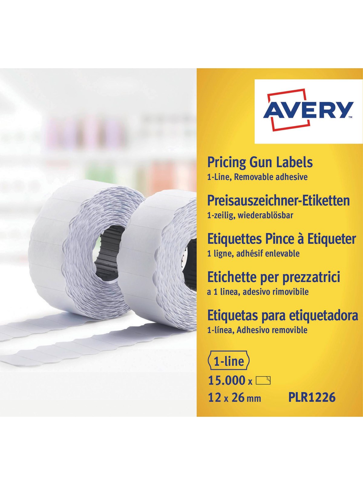 Avery Aftagelige prisetiketter, 26x12mm, Fotopapir