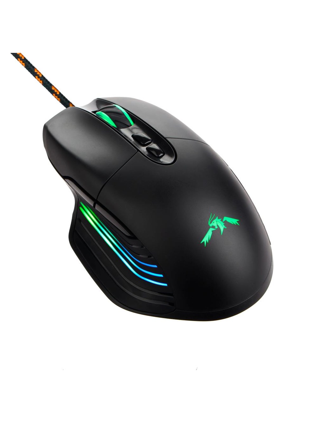 DUTZO Senshi RGB - Gaming Mus - Optisk - 7 knapper - Sort med RGB lys, Mus