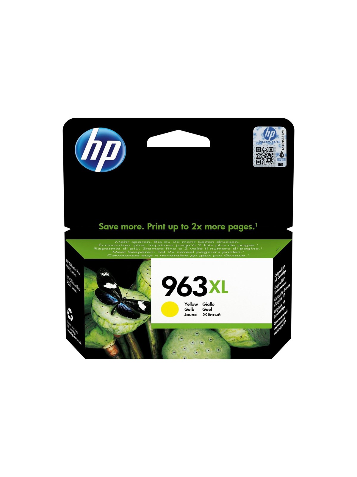 HP 963XL / 3JA29æ High Capacity Yellow Ink, Printerpatron Og Toner