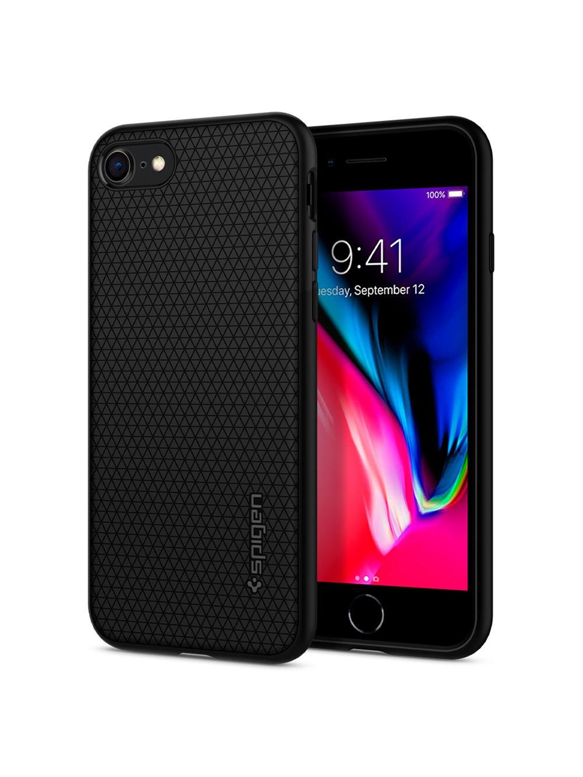 Spigen Liquid Air - black - iPhone SE (2022/2020)/8/7, Mobilcover