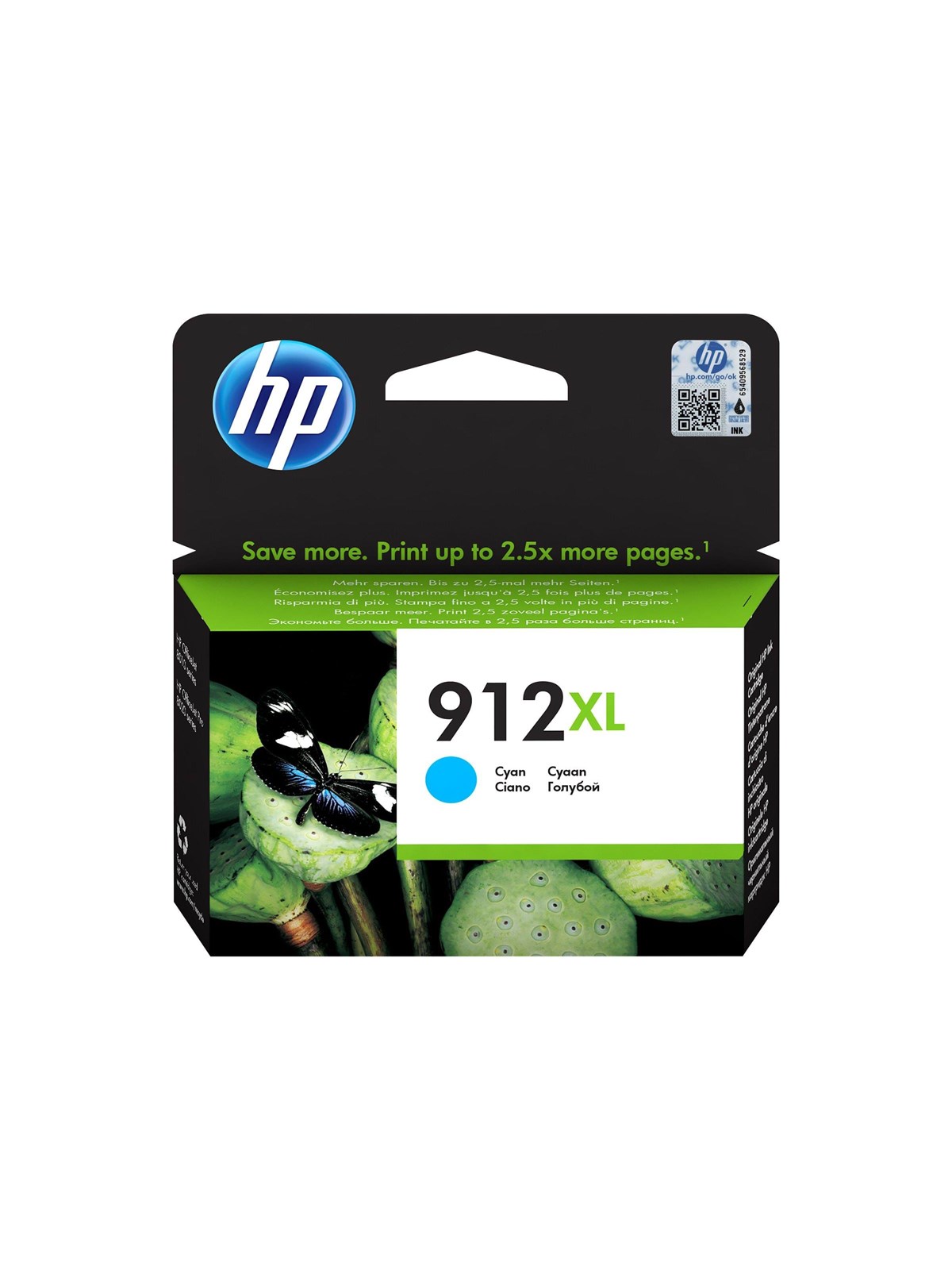 HP 912XL / 3YL81æ High Capacity Cyan Ink, Printerpatron Og Toner