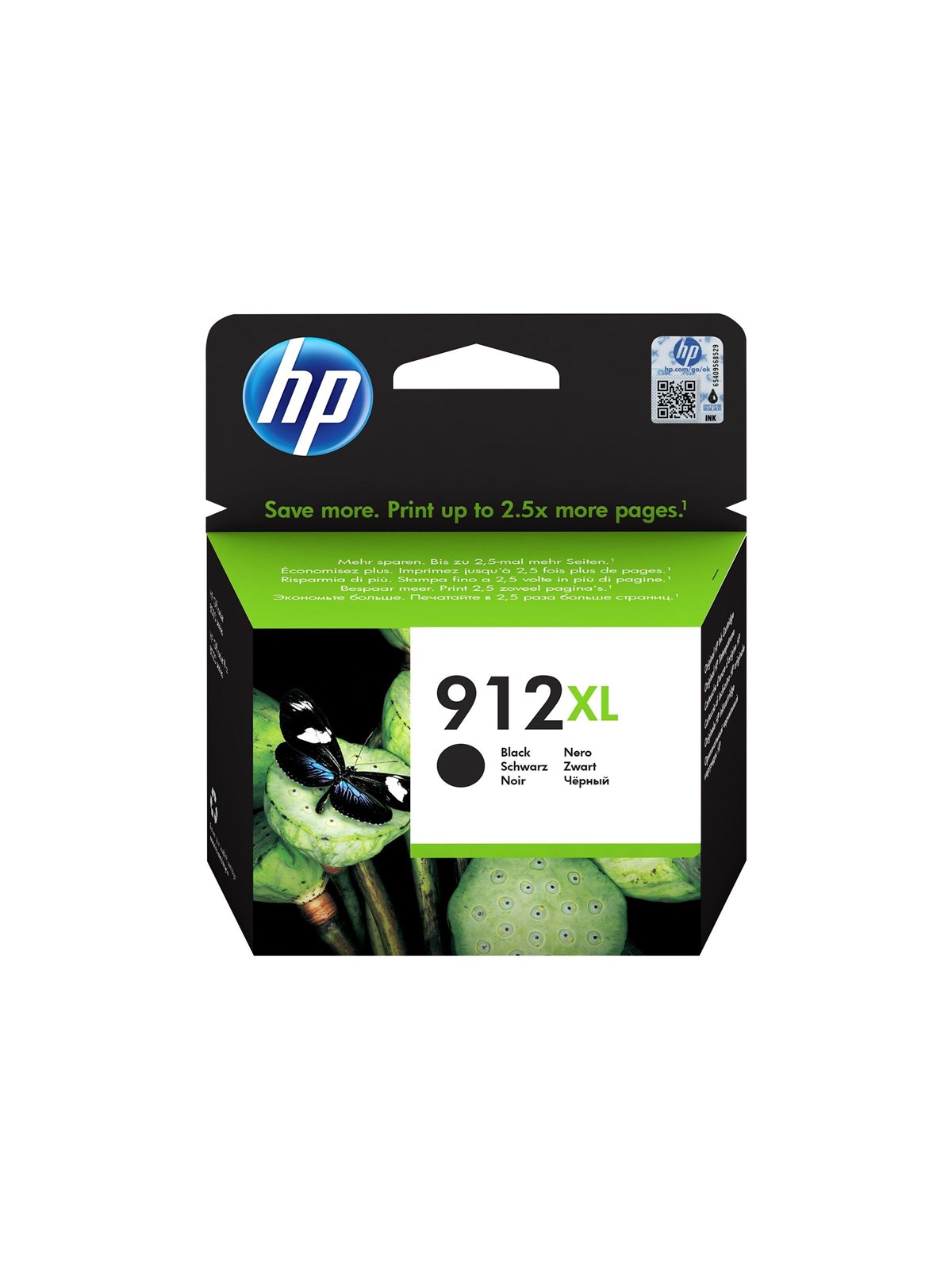 HP 912XL / 3YL84æ High Capacity Black Ink, Printerpatron Og Toner