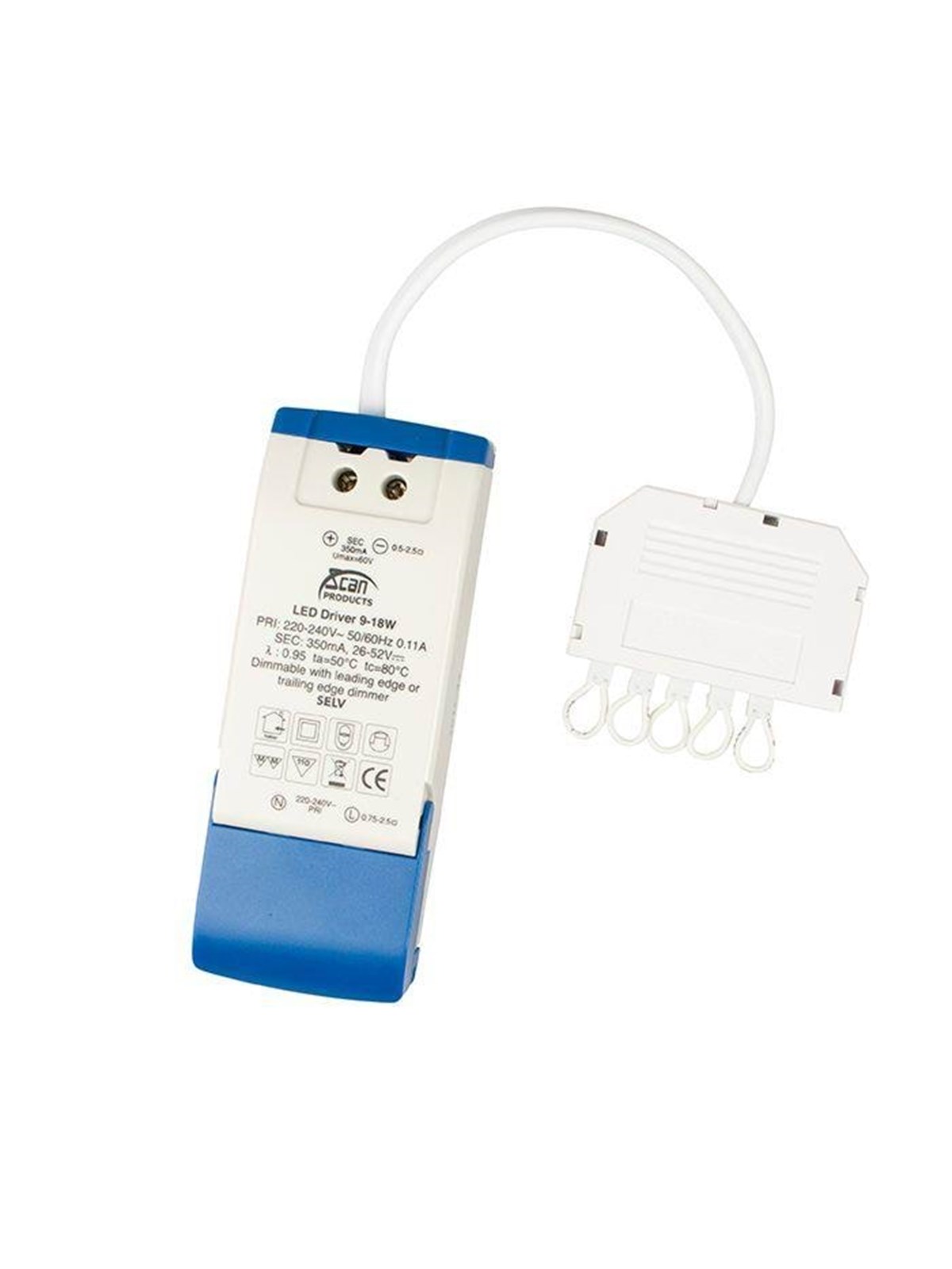 Scan Products Driver 230V Dæmpbar 9-18W 350mA., Drivere Spoler Og Transformatore