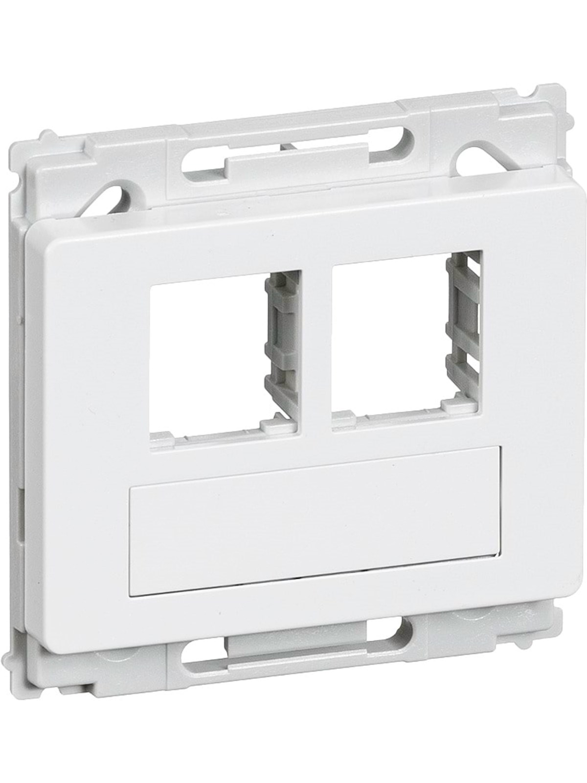 LK OPUS 66 dataudtag uden montageramme 2xRJ45 lige 1 modul, hvid, Lauritz Knudsen