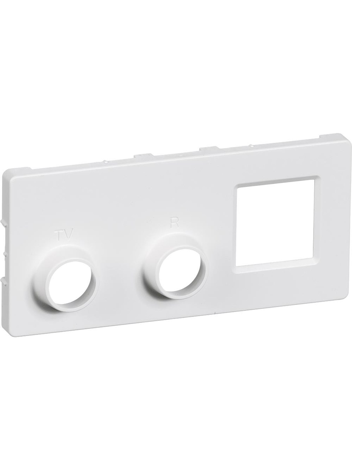 LK FUGA afdækning for antenne/dataudtag TV, R og RJ45 2 modul, hvid, Lauritz Knudsen