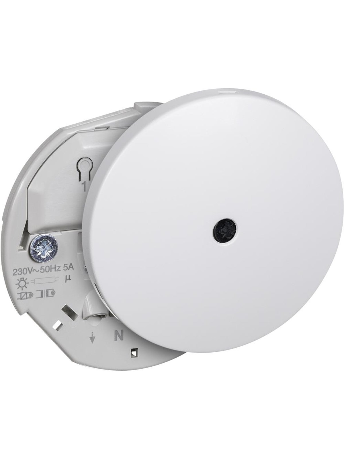 LK IHC Wireless lampeudtag relæ, rund Ø 80, hvid, Lauritz Knudsen