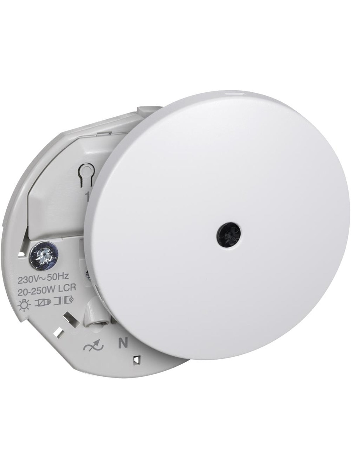 LK IHC Wireless lampeudtag lysdæmper 250 W UNI, rund Ø 80, hvid, Lauritz Knudsen