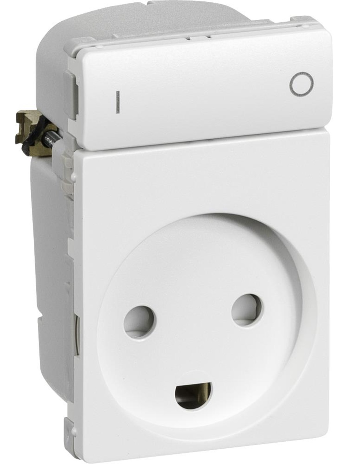 LK IHC Wireless FUGA stikkontakt 1½ modul, hvid, Lauritz Knudsen