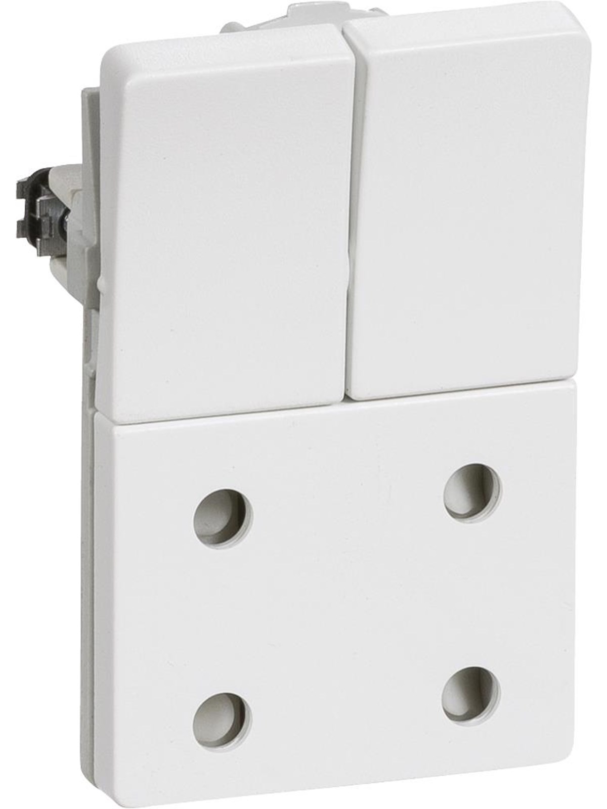 LK FUGA dobbelt stikkontakt med afbryder 1½ modul, hvid, Lauritz Knudsen