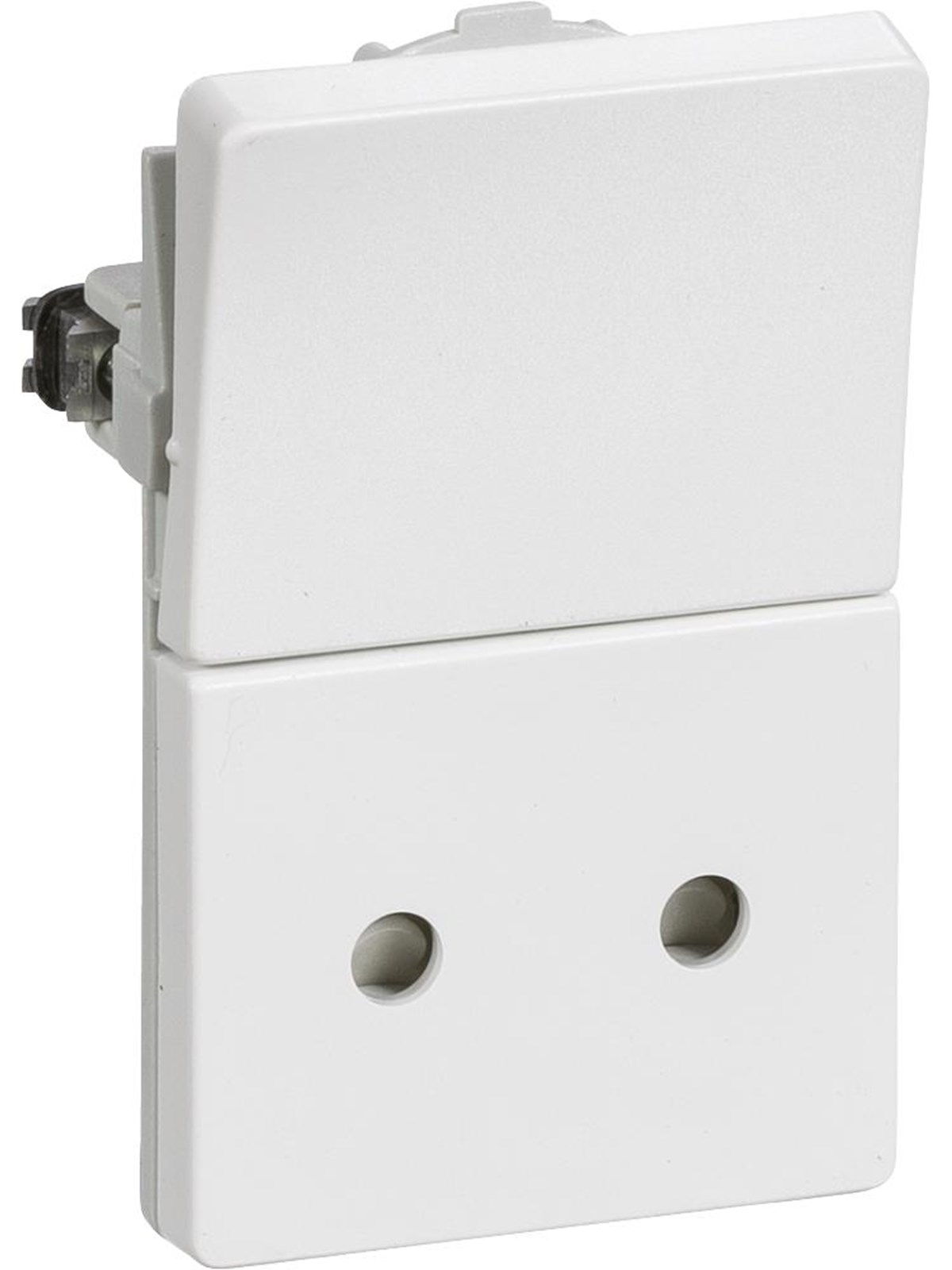 LK FUGA stikkontakt med afbryder 1½ modul, hvid, Lauritz Knudsen