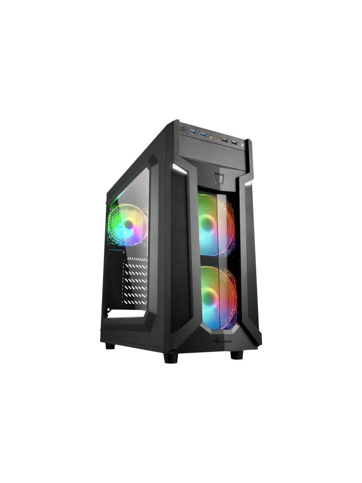 Sharkoon VG6-W RGB - mid tower - ATX - Kabinet - Tower - Sort, Kabinet
