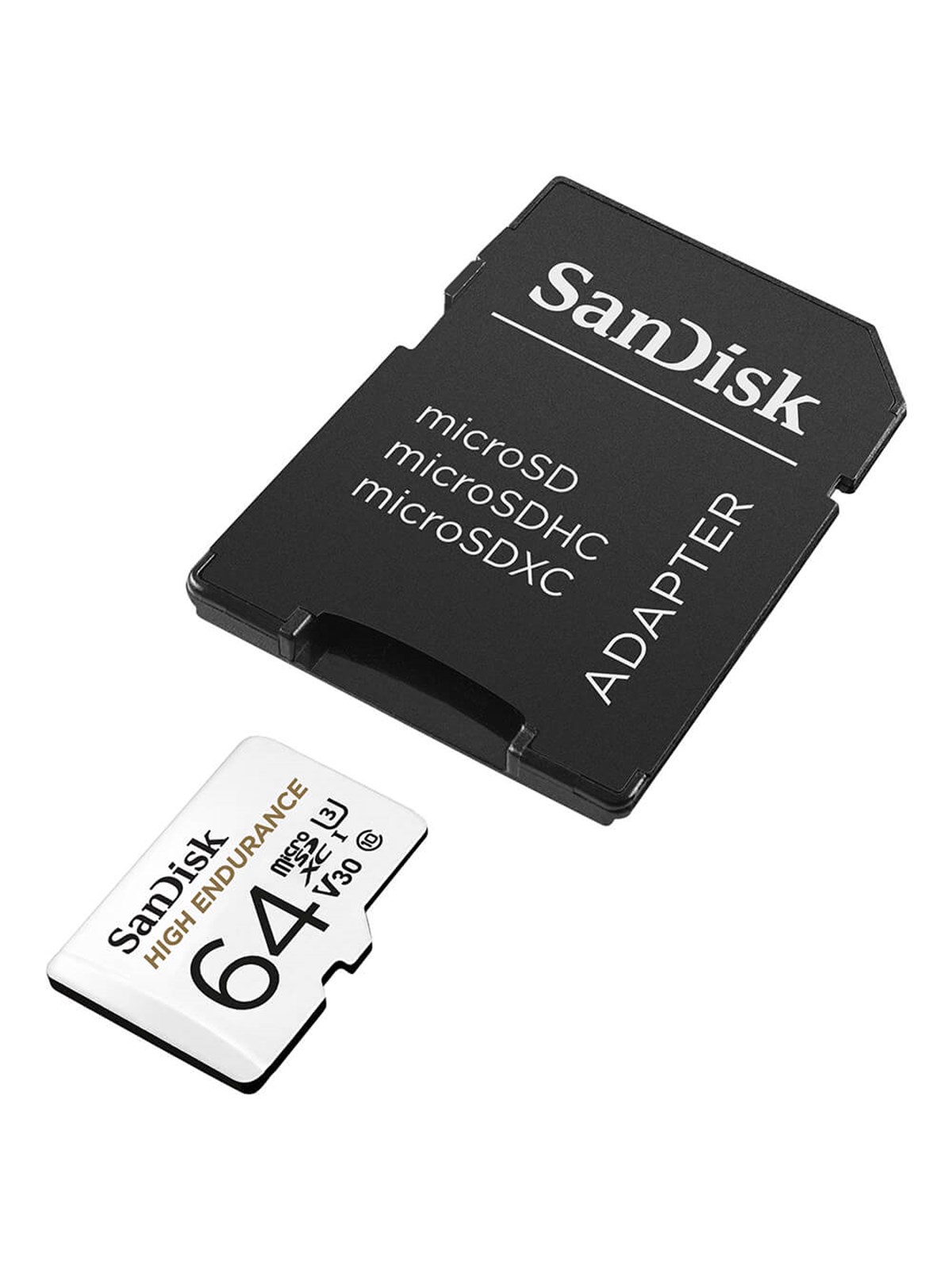 SANDISK High Endurance microSD/SD - 100MB/s - 64GB, Hukommelseskort