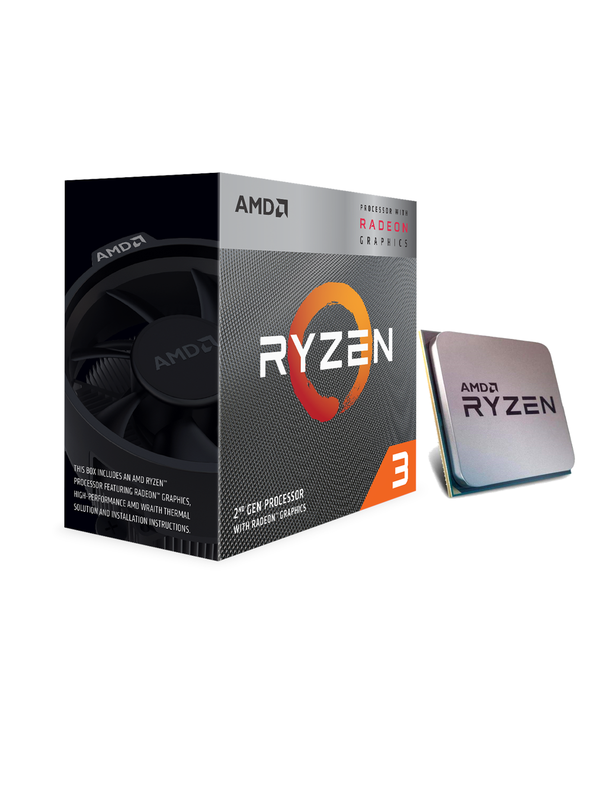 AMD Ryzen 3 3200G Wraith Spire CPU - 4 kerner - 3.6 GHz - AMD AM4 - AMD Boxed (med køler)