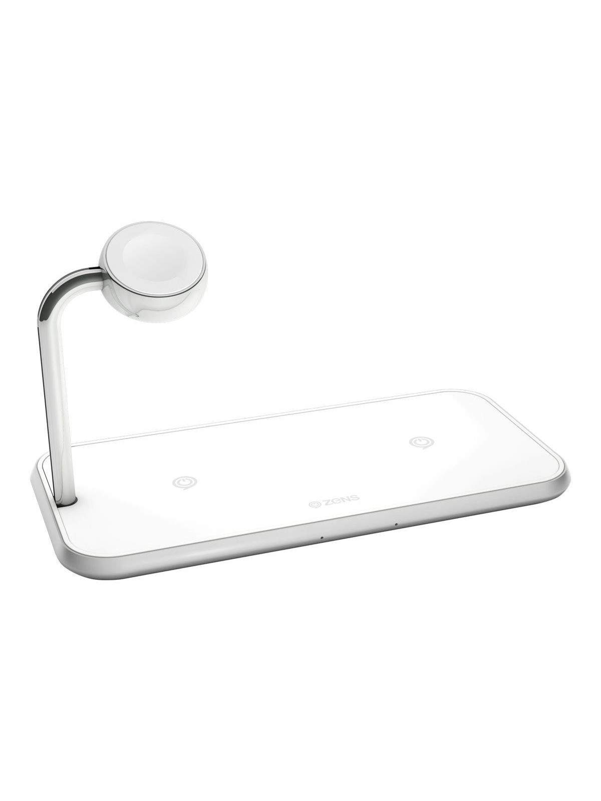 ZENS Dual+Watch Aluminium Wireless Charger White, Mobil Oplader