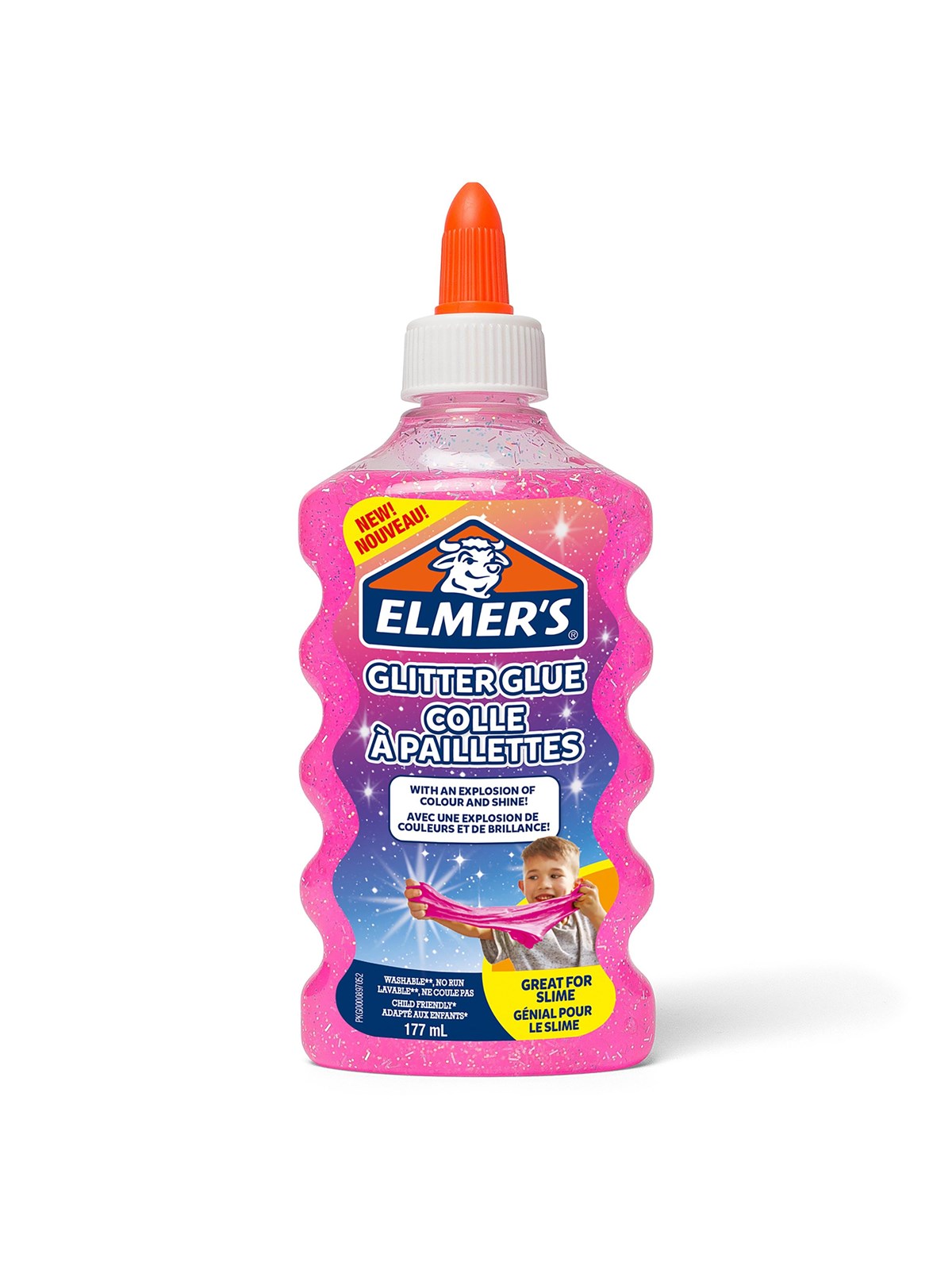 Elmer's PVA Glitter Glue | Lyserød | 177 ml, Kreativt Legetøj