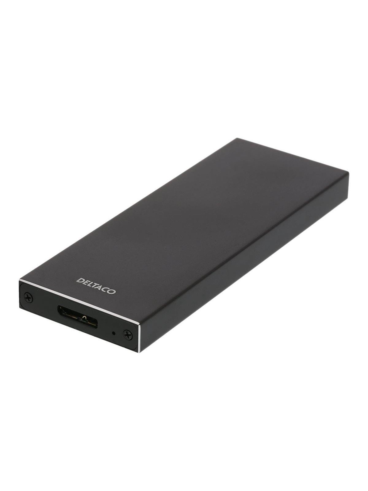 Deltaco Externt M.2 kabinett USB 3.0 5 Gbps Bla, Harddisk Tilbehør
