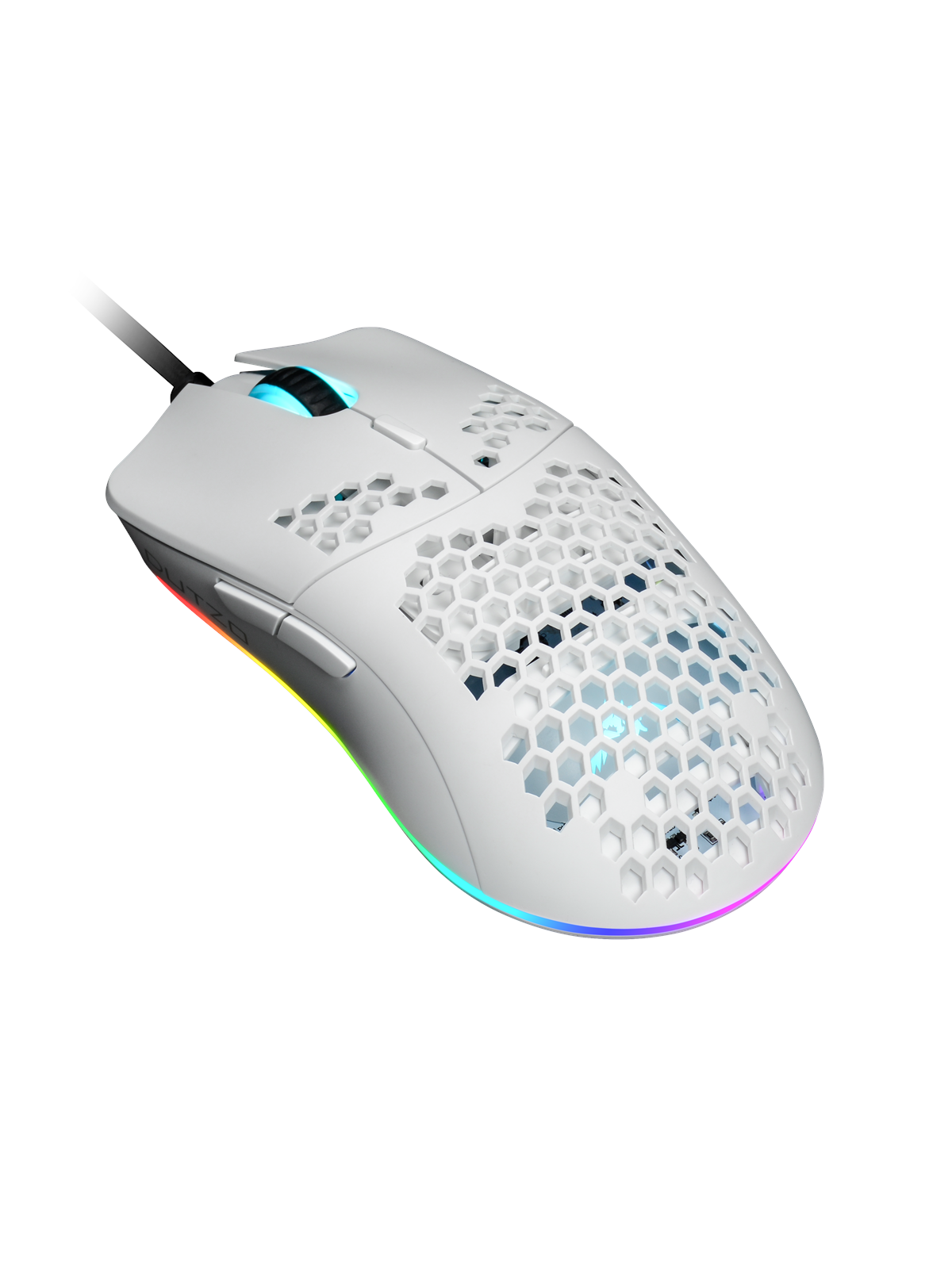 DUTZO Keiry? RGB - Matt White - Gaming Mus - Optisk - 6 knapper - Hvid med RGB-LED lys