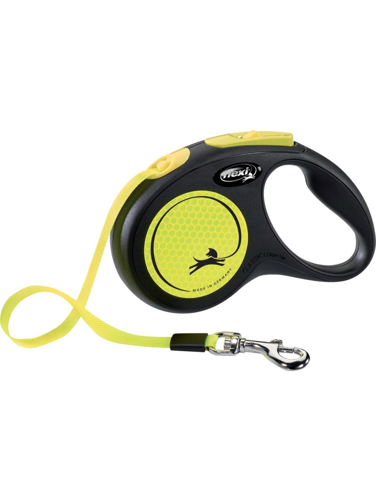 Flexi New Neon Tape Leash Yellow 15kg 5M, Hundeudstyr