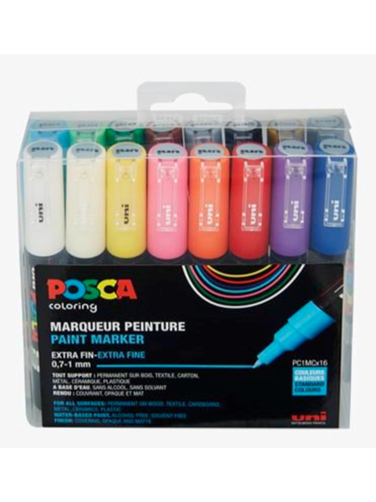 POSCA marker sæt PC-1M 16 ass. std. farver, Tegneværktøj