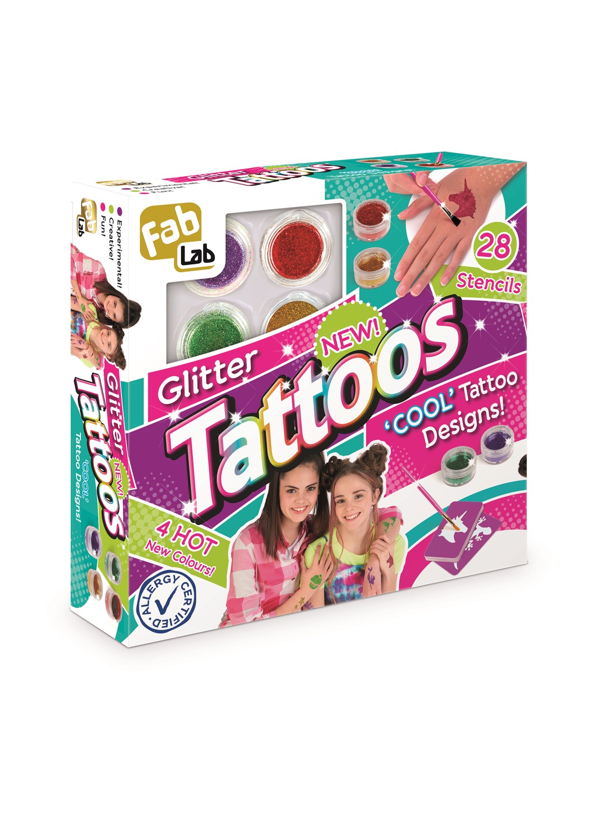 Fab Lab Glitter tatoveringer, Kreativt Legetøj