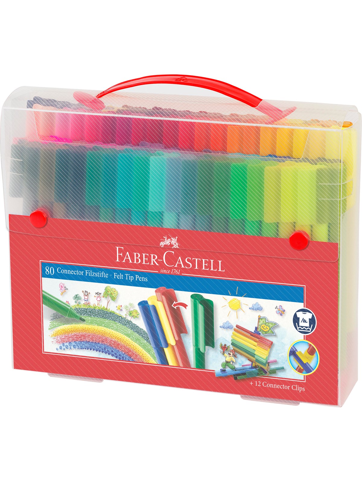 Faber-Castell Tusser Connector kuffert 80 stk, Tegneværktøj