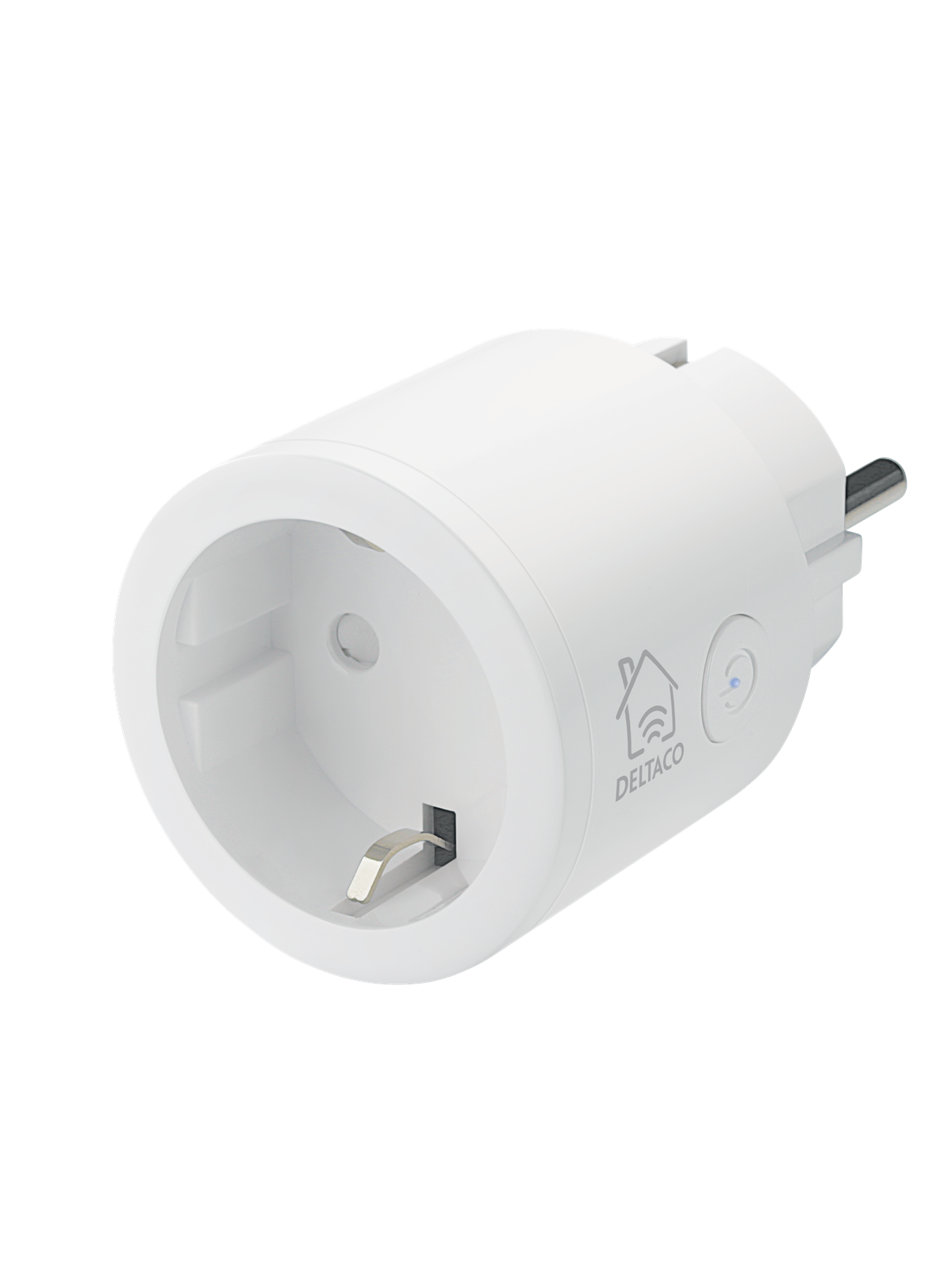 Deltaco Strømstik, Wi-Fi 2,4GHz, 1xCEE 7/3, 10A, timer, 220-240V, hvid, Smart Home