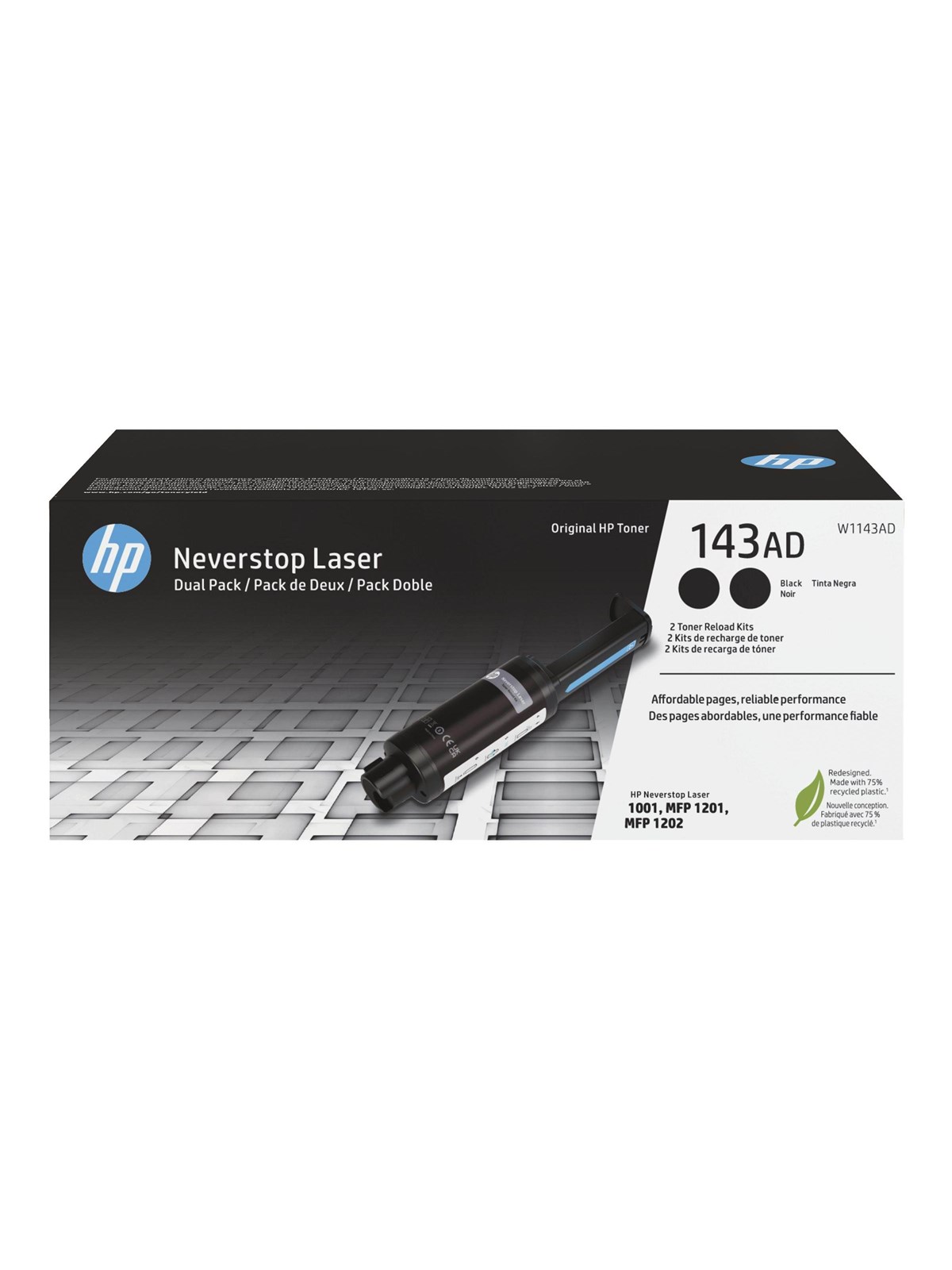 HP 143AD / W1143AD - Black Toner 2-Pack, Printerpatron Og Toner