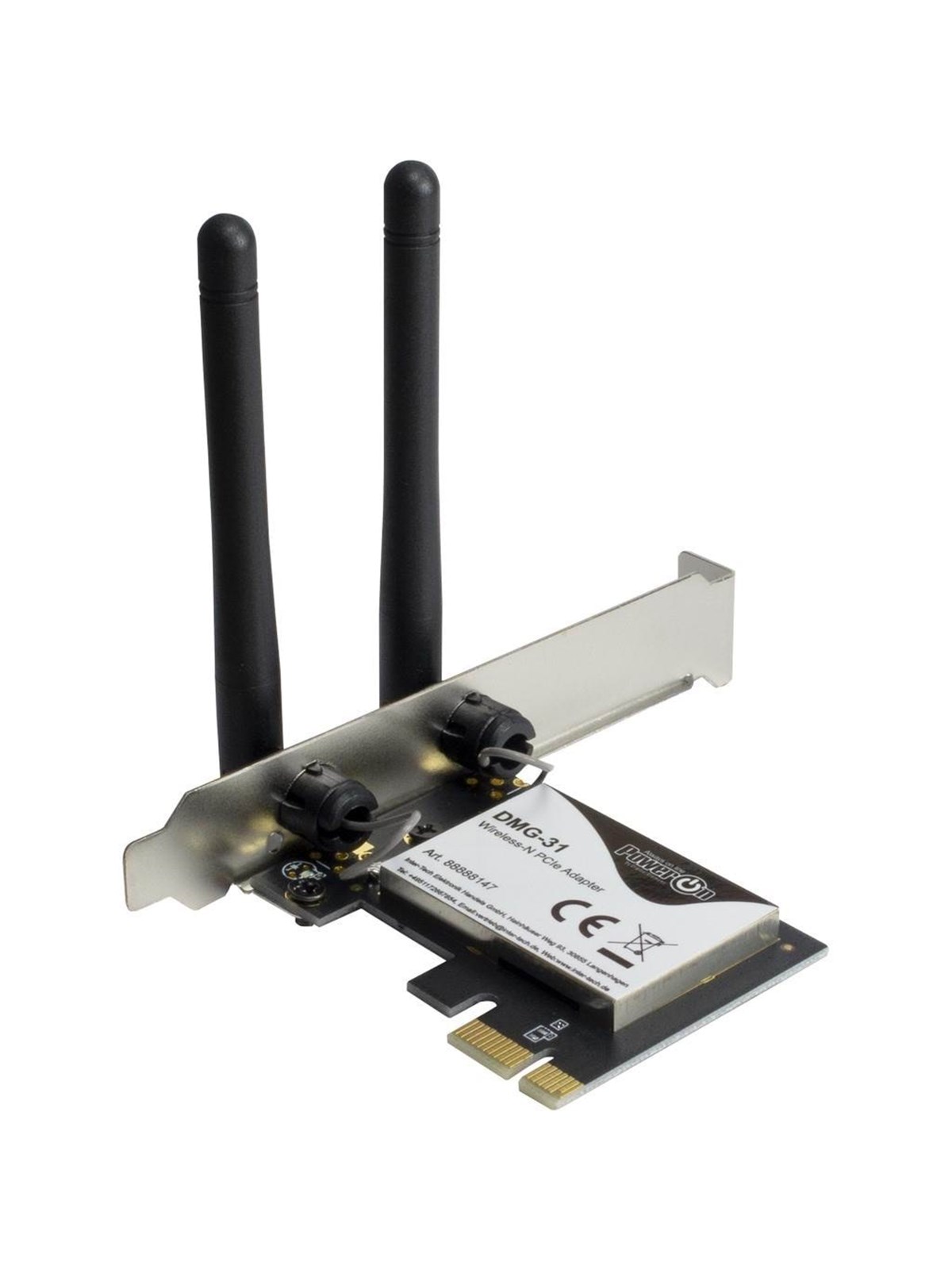 Inter-Tech DMG-31 Wi-Fi 4 PCIe Adapter - 300 Mbps, Netværksadapter