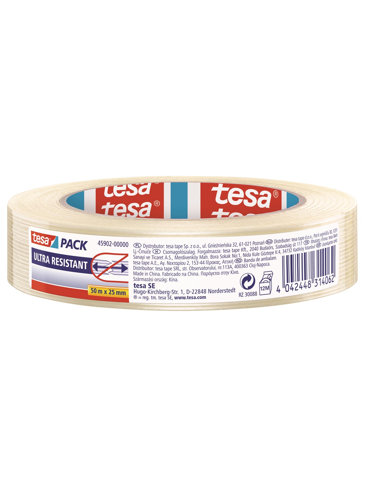 tesa pack Ultra Resistant Packaging Tape 50m x 25mm Transparent, Tape