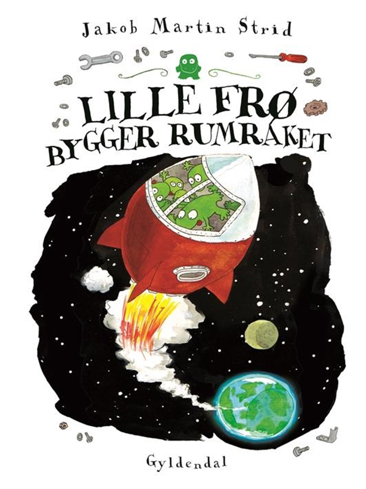 Lille frø bygger rumraket - Børnebog - Hardcover, Børnebog